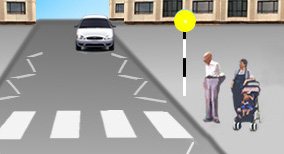 Ao se aproximar da faixa de pedestres, o que o motorista deve fazer nessa situação?